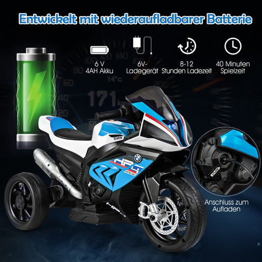 Coast 3-wheel motorbike charging can be charged with music 82.5 x 42 x 54 cm blue