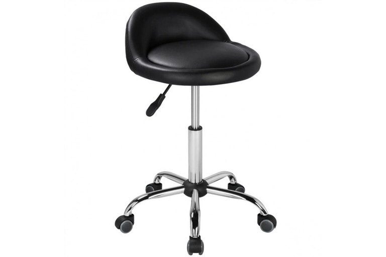 Tabouret de salon Yaheetech - À roulettes - Réglable - 120 kg - 52 x 55,5-70 cm - Noir
