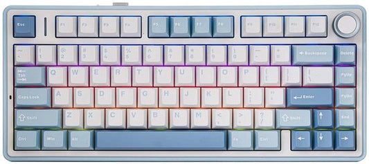 Clavier de jeu mécanique sans fil EPOMAKER F75 Sea Salt Blue LEOBOG Greywood V3 Switch RGB avec fonction Hotswap