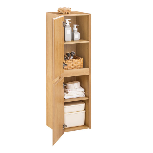 SoBuy BZR175-N Grand meuble de salle de bains étroit, meuble de rangement suspendu, naturel, 35 x 120 x 30 cm