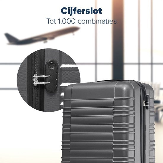 TRVLMORE Set de valises - 2 pièces - 38L (bagage à main) + 110L - Gris foncé