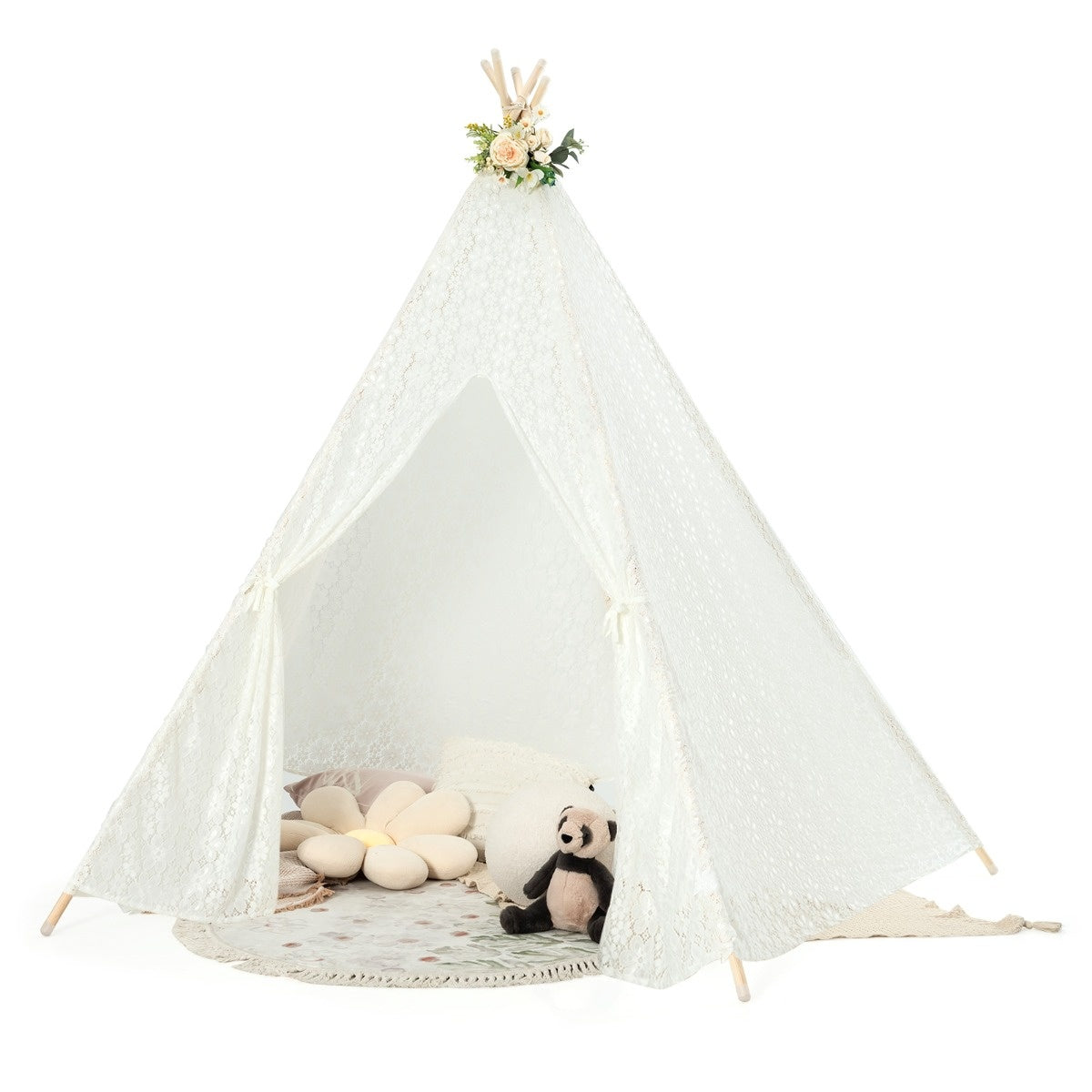 Tente pour enfants Coast transparent top avec des lumières de fées colorées pour enfants et adultes 120 x 120 x 140 cm