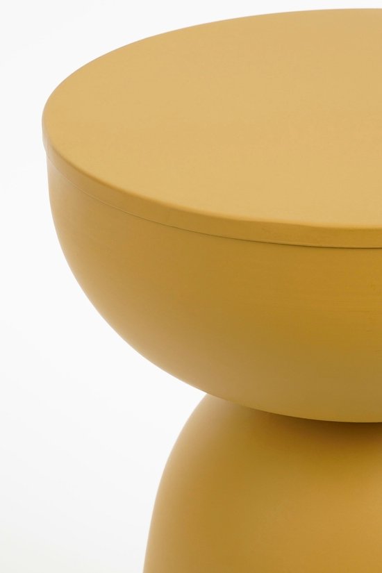 Table d'appoint Mica Decorations Elliot - Table d'appoint ronde H45 x Ø32 cm - Petite table d'appoint pour le salon ou la chambre - Idéale comme table pour plantes - Fer avec revêtement par poudrage - Jaune ocre