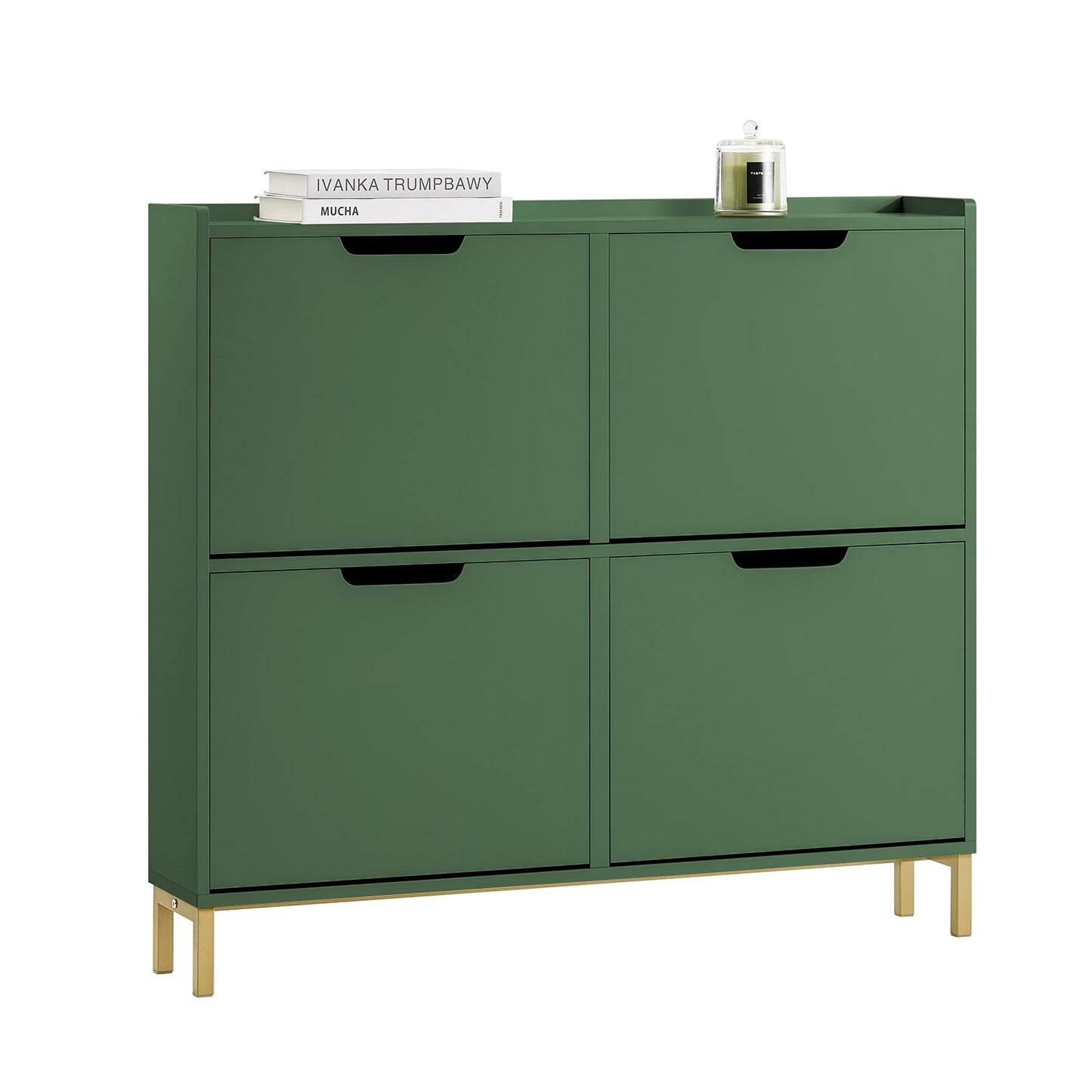 SoBuy Meuble à chaussures FSR100-SY - 4 tiroirs - 100 x 19 x 90 cm - Vert
