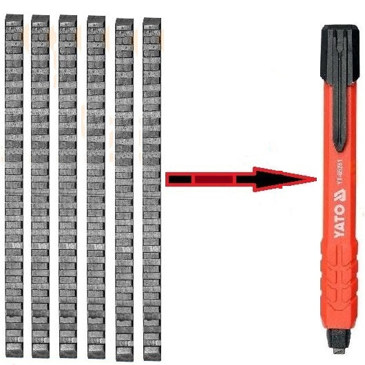 Recharge pour crayon de marquage - YATO - Graphite - 5 pièces
