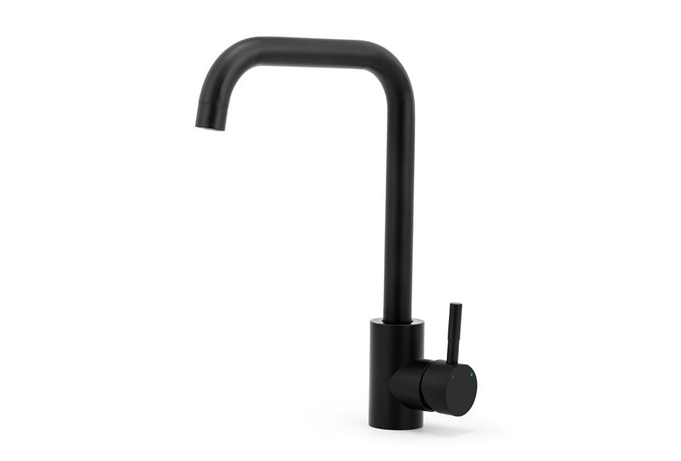 Home&Comfort Robinet de cuisine - Mitigeur monocommande avec disque céramique - 20 x 5 x 32 cm - Noir