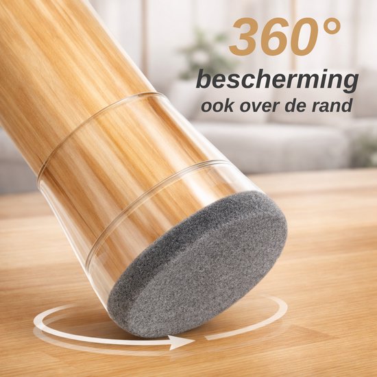 Protège-pieds de chaise Vaive ronds avec feutre – 24 pièces – Embouts pour pieds de chaise Ø 24-30 mm – Protection de sol pour chaises - Gris