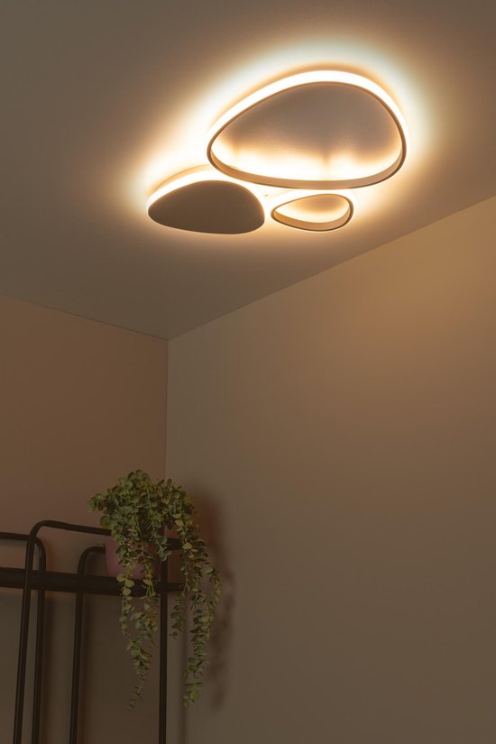 Lucide SAMLING - Plafonnier (lampe de plafond) - LED à intensité variable - CCT - 1x30 W 2700 K/4000 K - Taupe