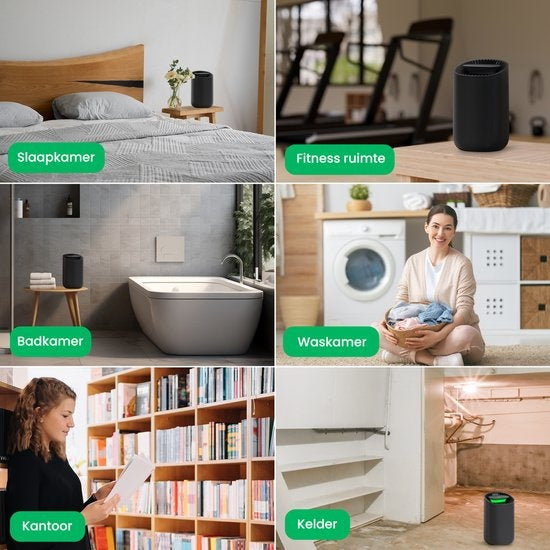 Déshumidificateur Strex - Extrêmement silencieux - 600ml/jour - Noir - Convient pour la maison / la chambre et le bureau