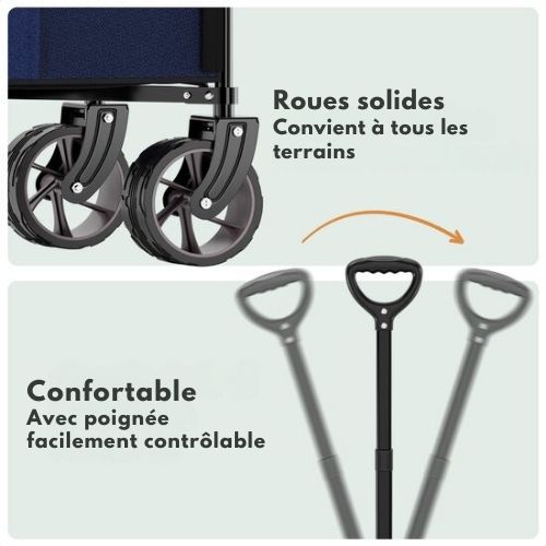 Chariot de Plage LifeGoods - Camping - XL - Pliable - 200L - Bleu