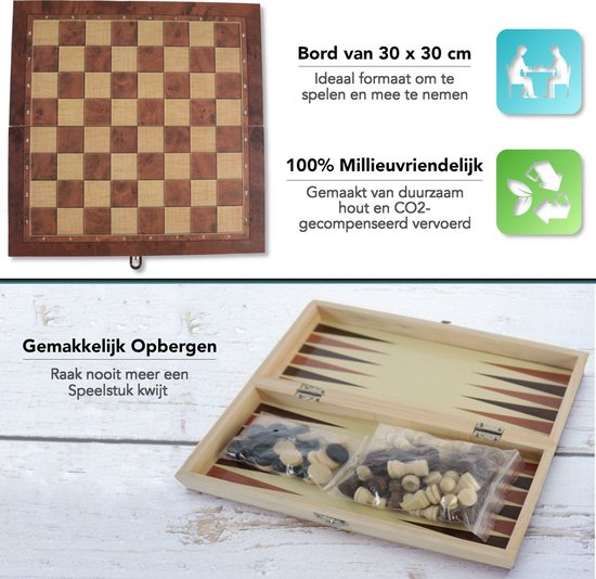 Windsor CheckMate Chessboard - Jeu de dames et de backgammon