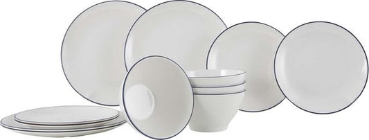 Gimex - Linea Line - Vaisselle - Bleu - 12 pièces