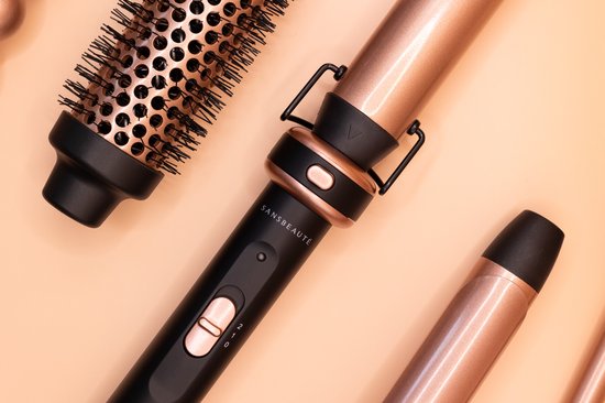Sansbeauté® 5 in 1 Thermal Brush - Heat Brush - Thermal Brush 38mm with Attachments - Curling Brush - Blow-dry Brush Short Hair - Hair Curler - Hair Brush - Thermal Brush - Multistyler - Hairstyler - Volume and Curls