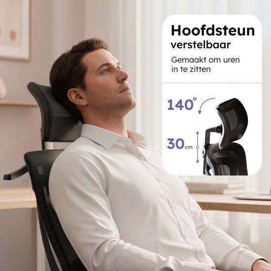 Roveo Ergonomic Office Chair - Chaise de jeu de bureau - Chaise de jeu pour adultes - Chaise de jeu - Noir