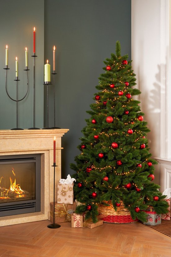 Sapin de Noël Triumph Tree Tsuga - Aspect dense et naturel avec 1 502 branches - Décoration de Noël d'intérieur - Sapin artificiel facile et rapide à installer - Vert H 260 x Ø 160 cm