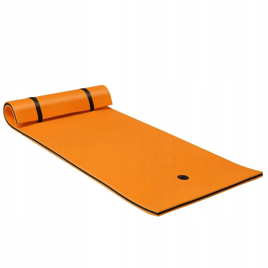 Hamac d'eau Matelas flottant Radeau flottant Lit d'eau 220 x 90 x 4 cm Orange + Noir
