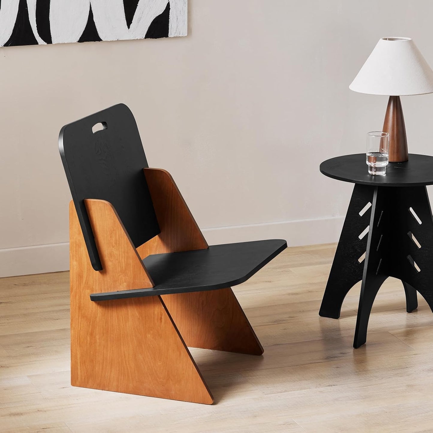 Chaise de salle à manger SoBuy avec dossier - Noire - 53 x 56 x 78 cm