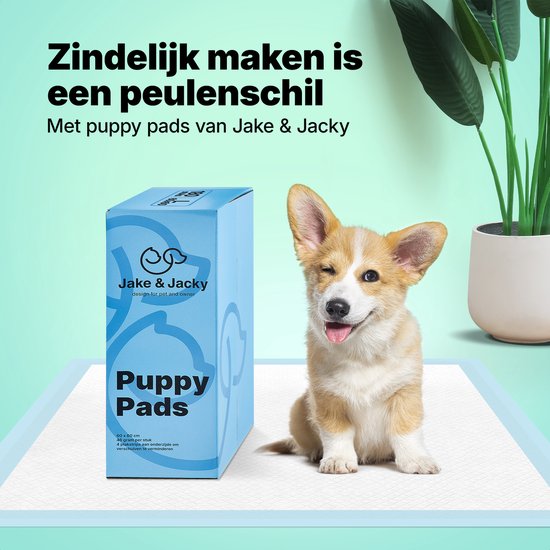 Jake and Jacky 180 pieces Puppy Training Pads with Adhesive Strip - toilet training dog - Pee pads dog - dog toilet 60 x 60 cm