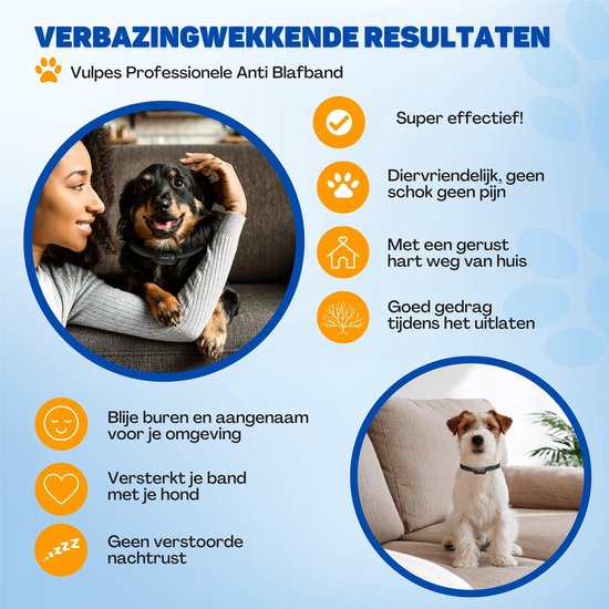 Vulpes Goods® Pets - Collier anti-aboiement Max avec télécommande - Collier d'éducation 3-en-1 sans choc - Anti-aboiement pour petits et grands chiens - manuel & automatique - Rechargeable - Vibration, Audio & Ultrasons