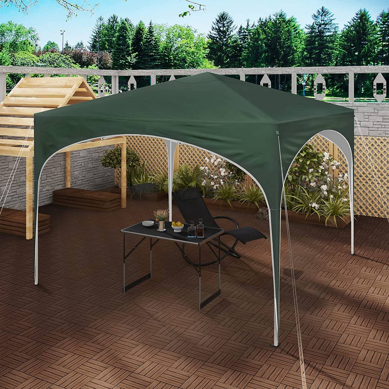 Pavillon pop-up WOLTU - Imperméable - Vert - 3 x 3 m