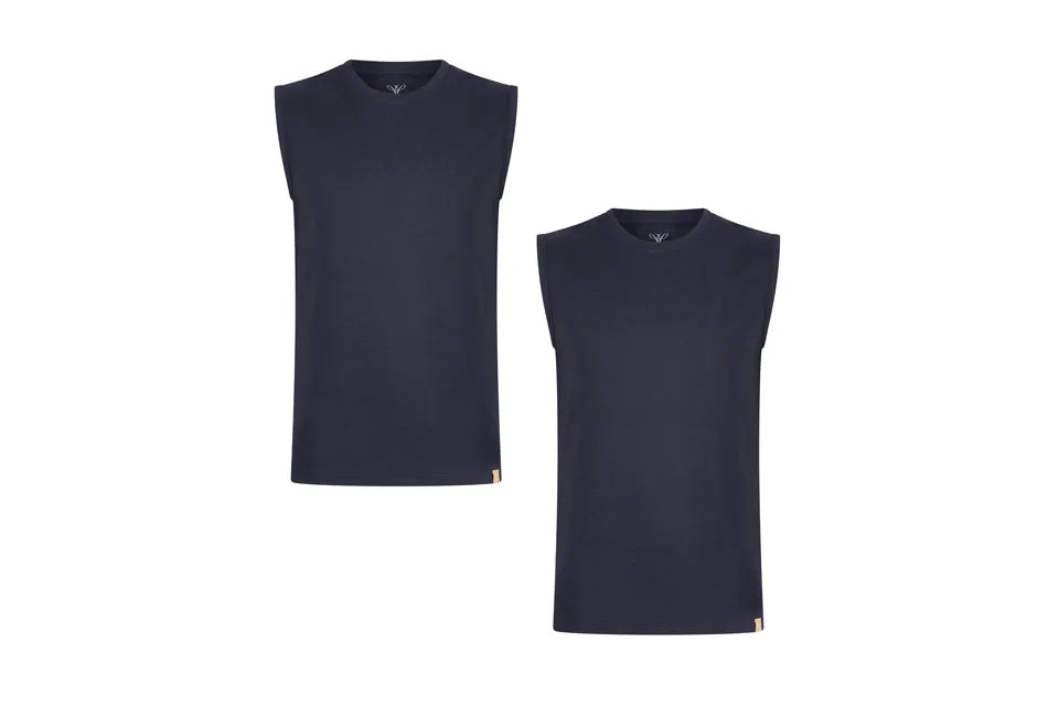 Lot de deux t-shirts sans manches Outspot - Noir - Taille S