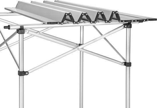 tectake® - Table de camping - Pliante - Sac de transport inclus - 70 x 70 cm - Gris
