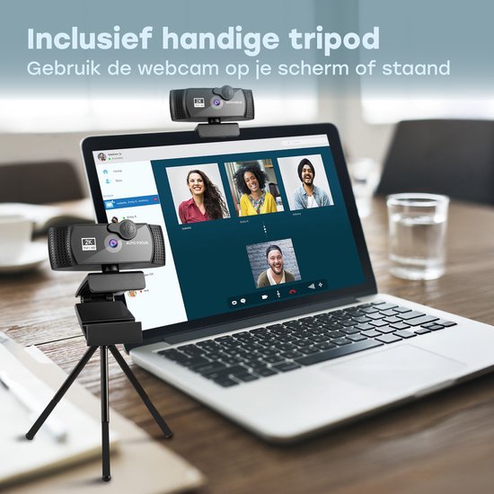 Audyn Webcam - 5MP - 2K Full HD - avec microphone - pour PC - avec housse et support - Caméra de streaming - Webcams