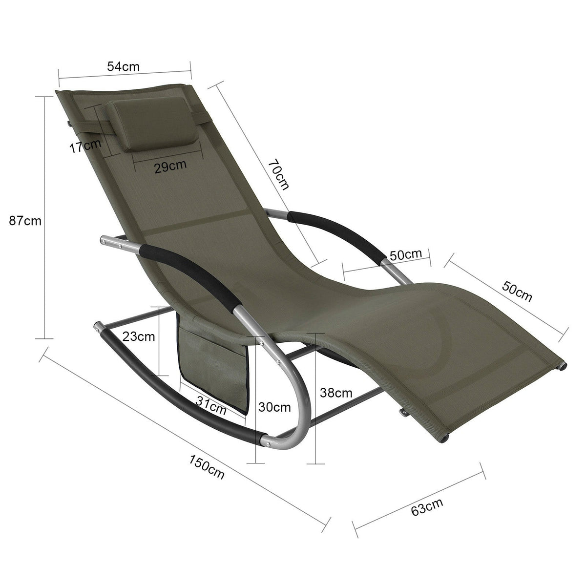 Chaise longue set de 2 SoBuy, Extérieur, Max. 150 kg, Marron