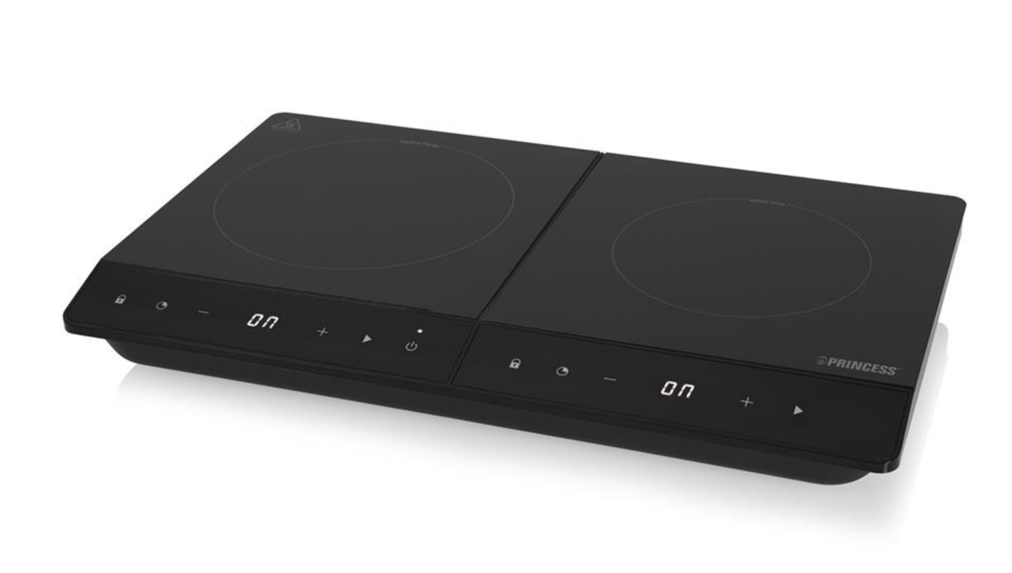 Princess 303031 Plaque à induction double - 3 500 W - Écran numérique - Zone de cuisson de 19 cm - Noir