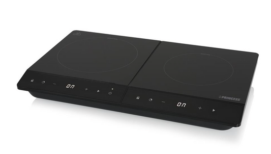 Princess 303031 Plaque à induction double - 3 500 W - Écran numérique - Zone de cuisson de 19 cm - Noir