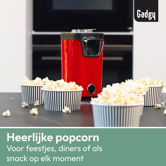 Gadgy Popcorn Machine - Hetelucht Popcornmaker - 1100 watt - met Maatschep - Popcornmakers kinderfeestje