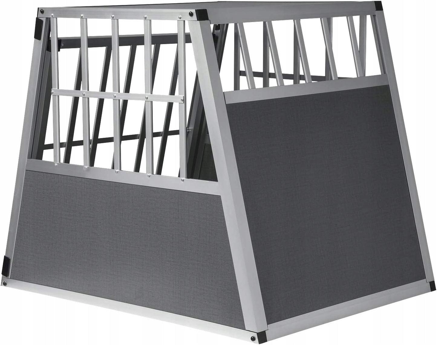 Cage de transport pour chien Eugad en aluminium XL - Argent - 85 x 65 x 71 cm