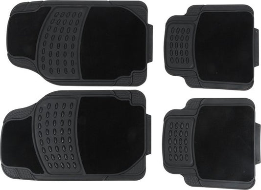 Tapis de voiture All Ride Universel - Lot de 4 - 70 x 44 cm/ 44,5 x 43 cm - Noir