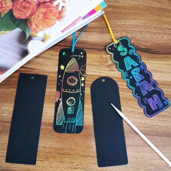 Partizzle 36x Signets magiques - Dessin à gratter - Signets à distribuer - Grabbelton Treat Gifts - For Kids