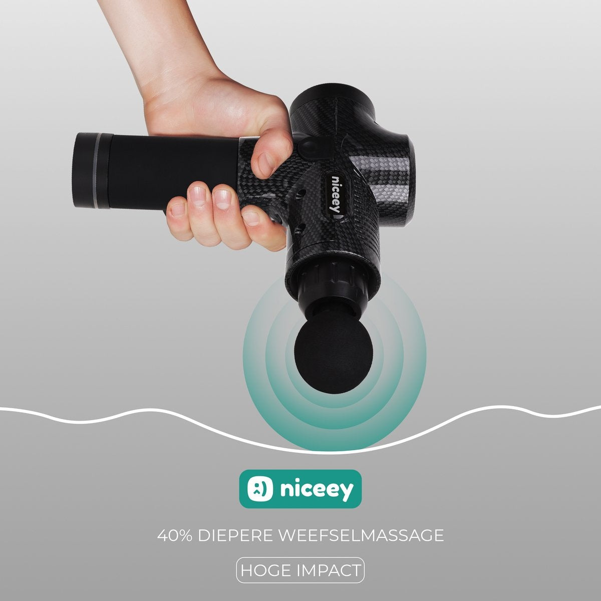 Masseur - Niceyy - Pistolet de massage musculaire - Sans fil - Noir