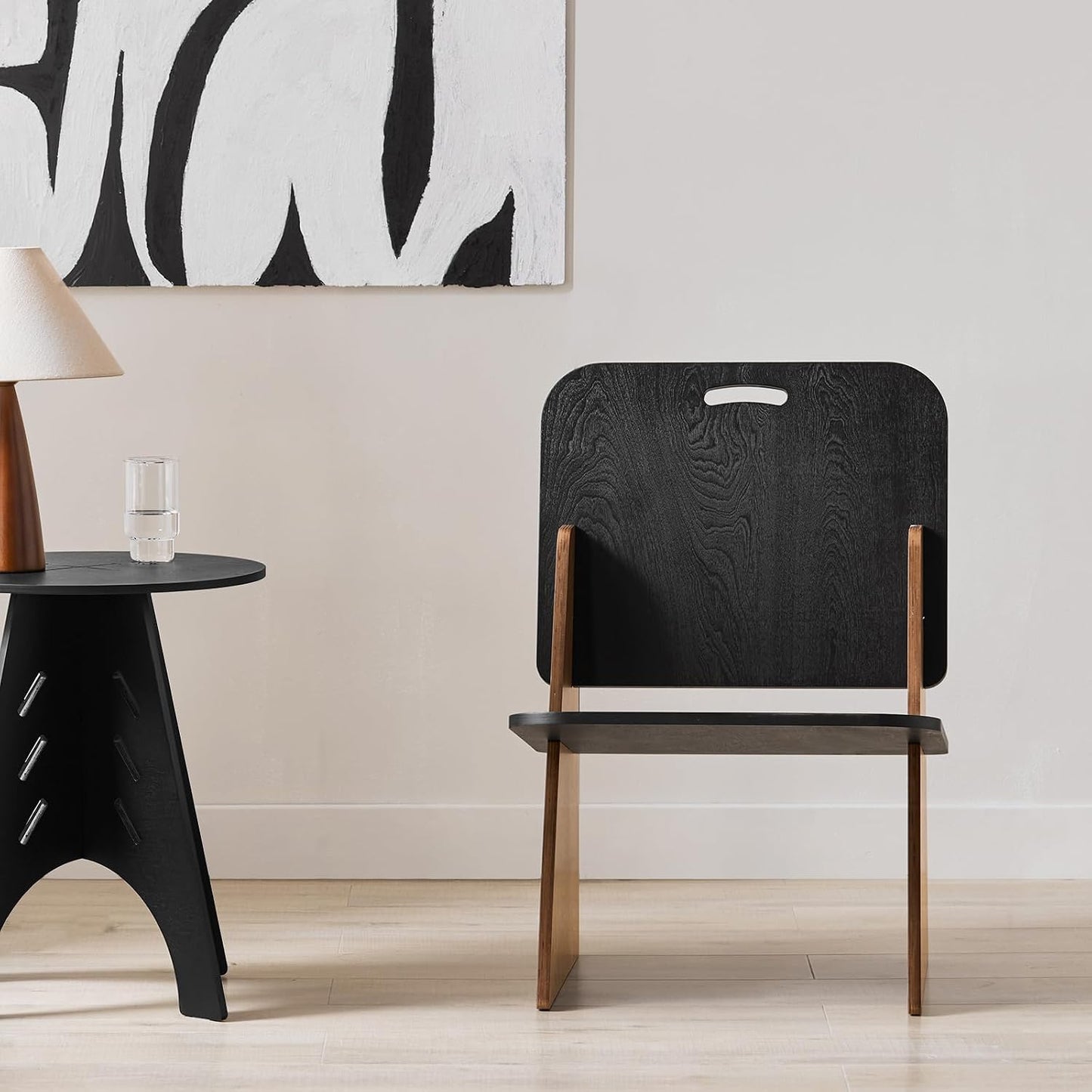 Chaise de salle à manger SoBuy avec dossier - Noire - 53 x 56 x 78 cm