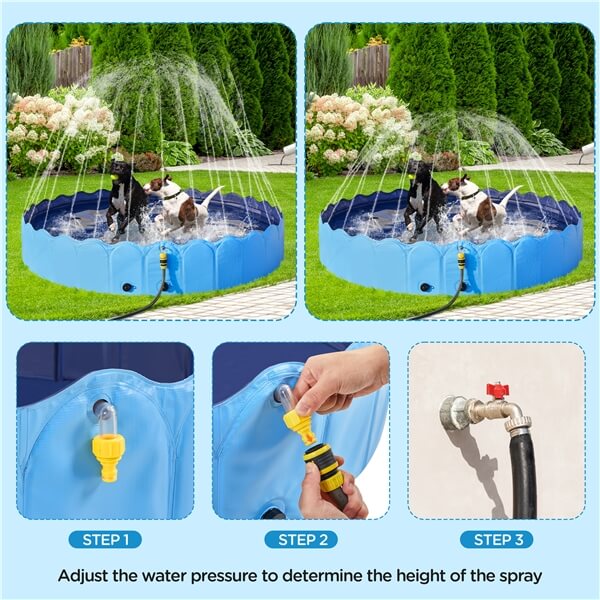 Piscine pliable pour chiens Yaheetech 100/120/140/160 x 30 cm – Baignoire antidérapante pour chiens