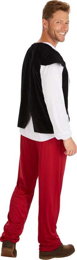 Costume d'aubergiste médiéval DressForFun – Comprend un gilet à cordon, un pantalon confortable et une chemise à manches longues – Pour le carnaval et les soirées à thème – Polyester noir – Taille L