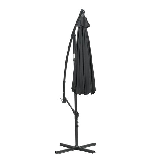Garden Impressions - Parasol - Athene - Ø 300 cm - Armature gris royal - Gris foncé