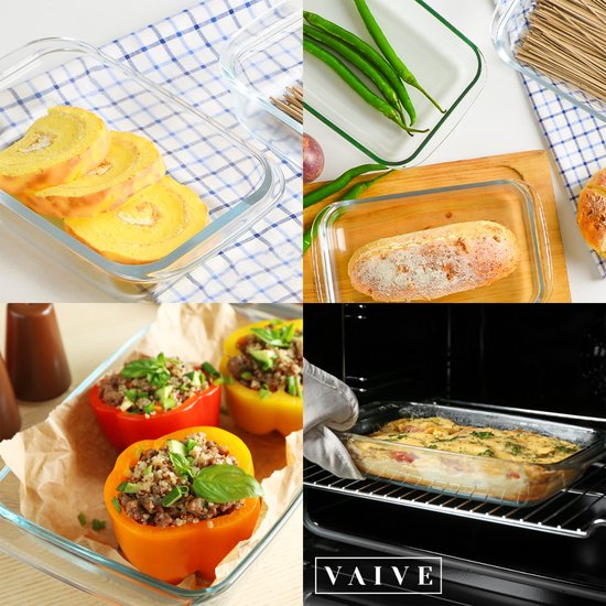 VAIVE Set de plats à four 3 pièces - Rectangulaire - Verre