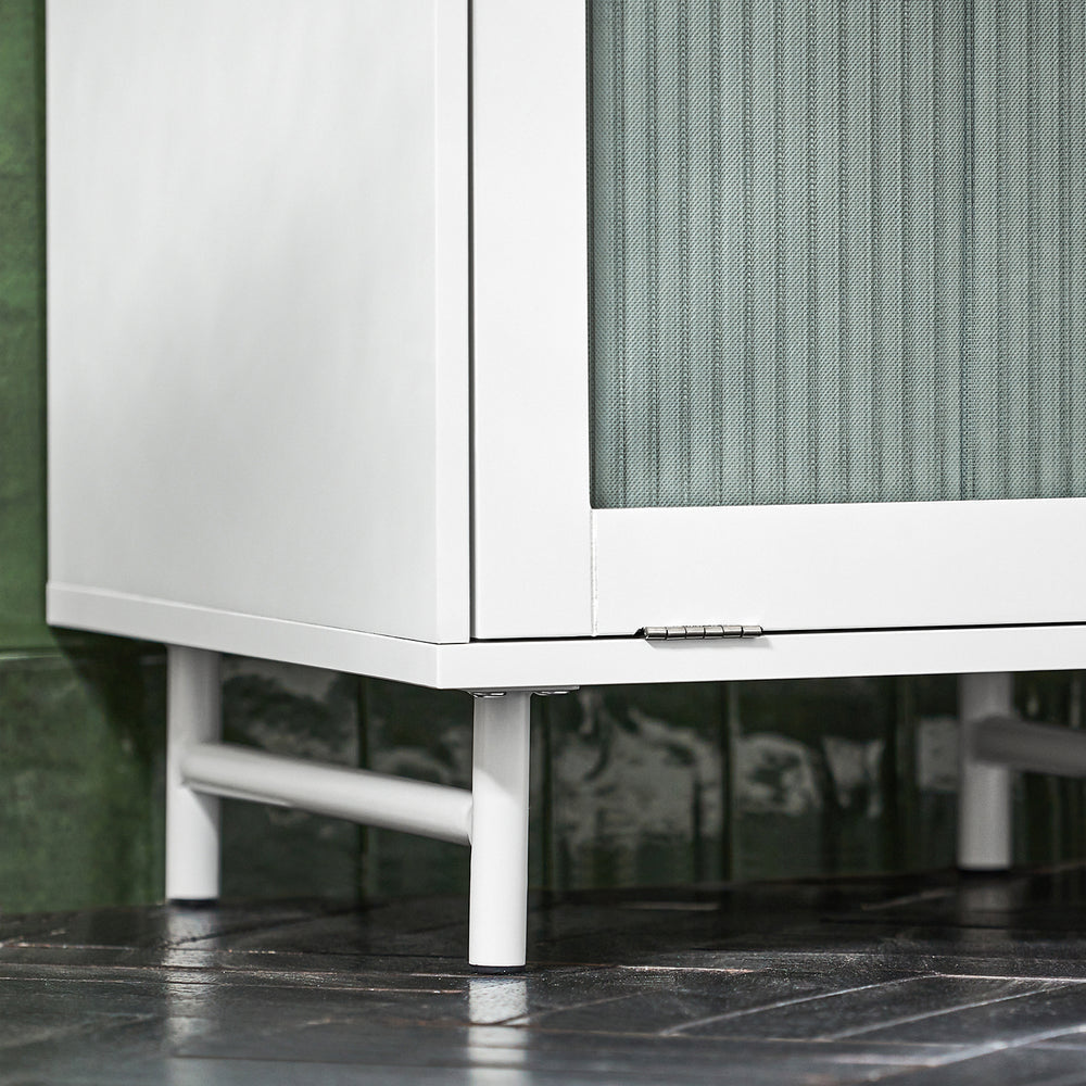 SoBuy BZR116-W Armoire à linge avec tiroir - Panier à linge amovible - 40x40x96 cm - Blanc