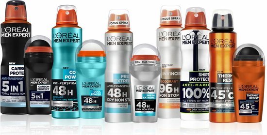L'Oréal Paris Men Expert Fresh Extreme Déodorant Roller - 6 x 50ml