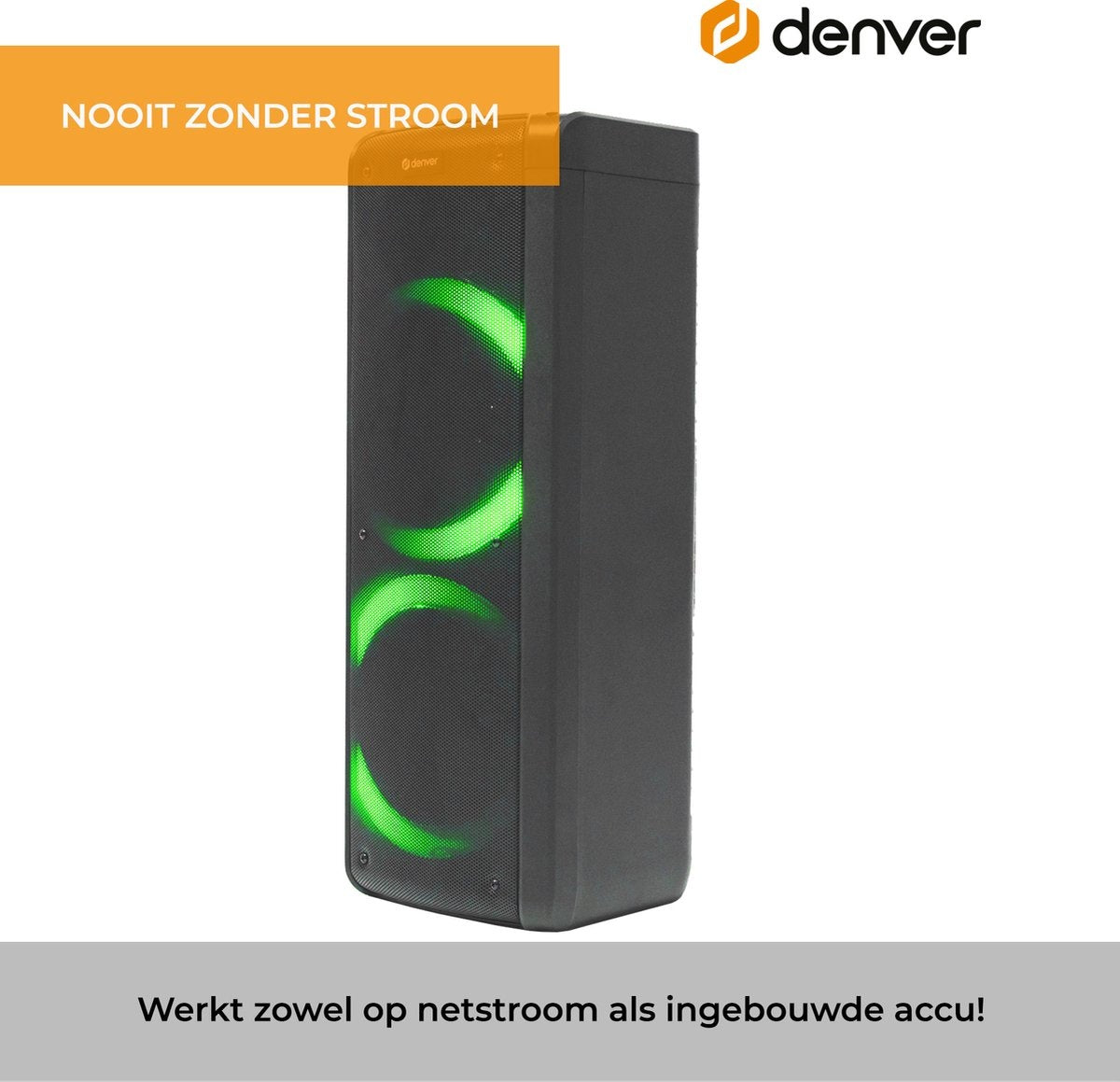 Haut-parleur Denver, Bluetooth, Party Box Disco, Lights, Noir