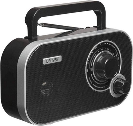 Radio Retro FM - Denver - Fonctionne sur batterie ou sur secteur - Radio portable - TR51 - Noir