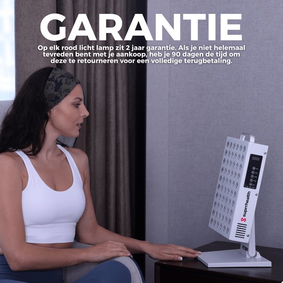 Lampe à lumière rouge Suprrhealth Mini - Thérapie par la lumière rouge - Minuterie - Lampe LED infrarouge - Soins de la peau par thérapie infrarouge - Lampe au collagène - Fibromyalgie - Luminothérapie