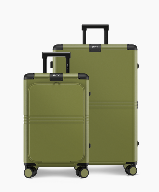 Ensemble de valises Onyx Hybrid Pro 2 pièces - 100 L/38 L - Vert olive