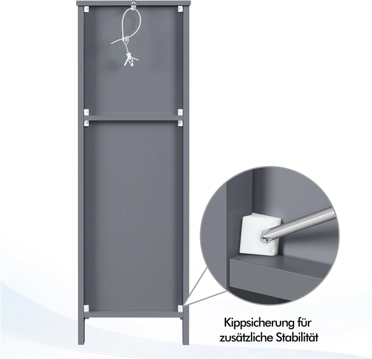 Yaheetech : armoire de salle de bains et meuble de rangement peu encombrant avec 2 tiroirs amovibles, hauteur 89 cm – gris foncé – MDF