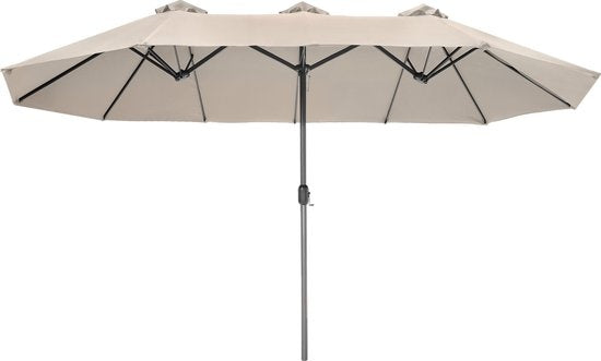 tectake® - Parasol double Silia - Parasol de terrasse - Parasol XXL - Housse de protection incluse - beige - 404253