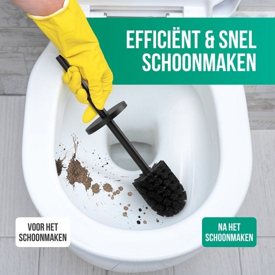 Avalo Toilet Brush With Holder - Hanging - Stainless Steel Black - Toilet Brush With Holder