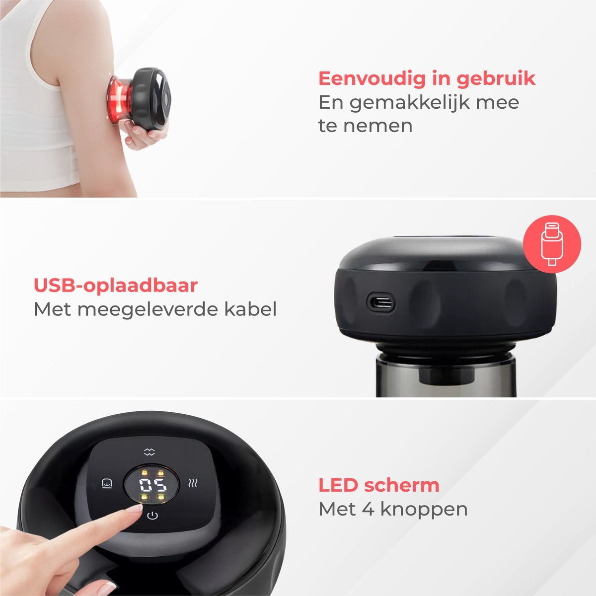 Nuvance - Appareil électrique de massage de la cellulite - 12 niveaux et températures - eBook inclus - Corps entier - Cupping Cups Set Massage - Cellulite Cups - Hijama Cups - Anti Cellulite